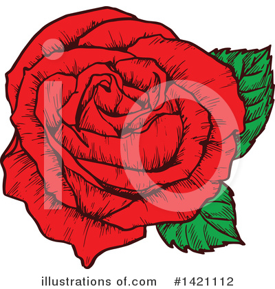 Royalty-Free (RF) Rose Clipart Illustration by Vector Tradition SM - Stock Sample #1421112