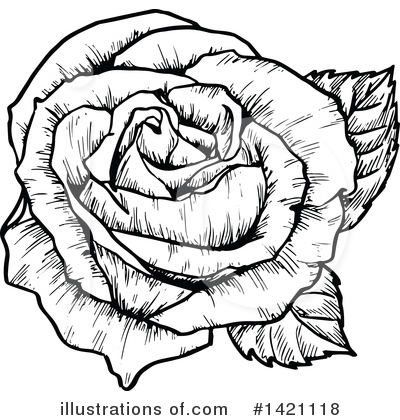 Royalty-Free (RF) Rose Clipart Illustration by Vector Tradition SM - Stock Sample #1421118