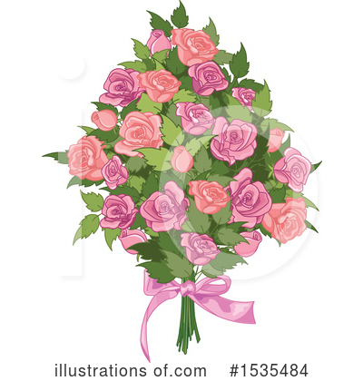 Royalty-Free (RF) Rose Clipart Illustration by Pushkin - Stock Sample #1535484