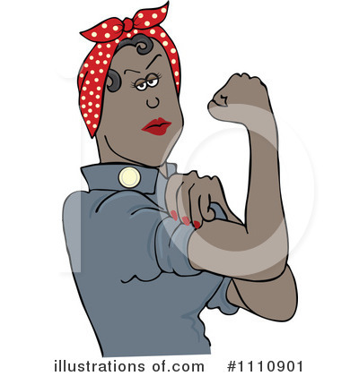 Royalty-Free (RF) Rosie The Riveter Clipart Illustration by djart - Stock Sample #1110901