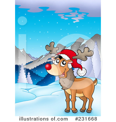 Royalty-Free (RF) Rudolph Clipart Illustration by visekart - Stock Sample #231668