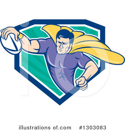 Rugby Player Clipart #1303083 by patrimonio