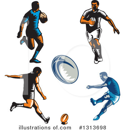 Royalty-Free (RF) Rugby Player Clipart Illustration by patrimonio - Stock Sample #1313698