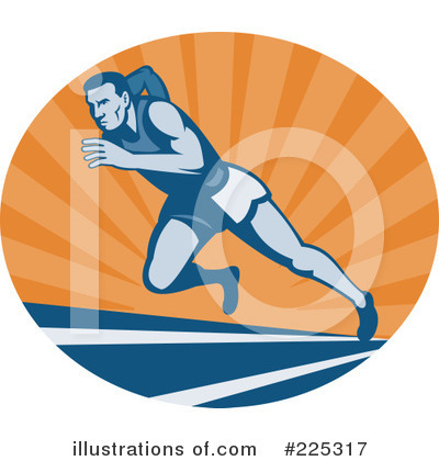 Royalty-Free (RF) Running Clipart Illustration by patrimonio - Stock Sample #225317