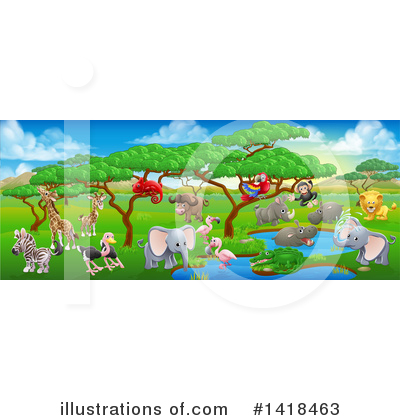 Hippopotamus Clipart #1418463 by AtStockIllustration