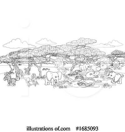 Hippo Clipart #1685093 by AtStockIllustration