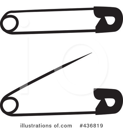 Royalty-Free (RF) Safety Pin Clipart Illustration by michaeltravers - Stock Sample #436819