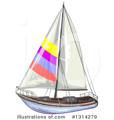Royalty-Free (RF) Sailboat Clipart Illustration by merlinul - Stock Sample #1314279