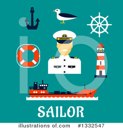 Royalty-Free (RF) Sailor Clipart Illustration by Vector Tradition SM - Stock Sample #1332547