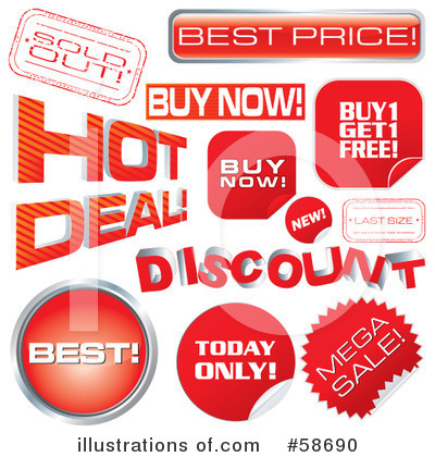 Royalty-Free (RF) Sales Clipart Illustration by MilsiArt - Stock Sample #58690