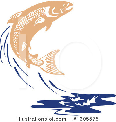 Royalty-Free (RF) Salmon Clipart Illustration by patrimonio - Stock Sample #1305575