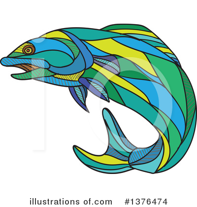 Royalty-Free (RF) Salmon Clipart Illustration by patrimonio - Stock Sample #1376474