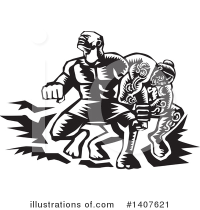 Wrestling Clipart #1407621 by patrimonio