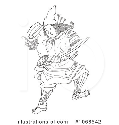Royalty-Free (RF) Samurai Clipart Illustration by patrimonio - Stock Sample #1068542