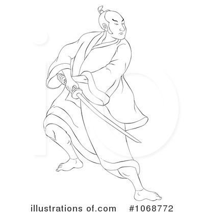 Royalty-Free (RF) Samurai Clipart Illustration by patrimonio - Stock Sample #1068772