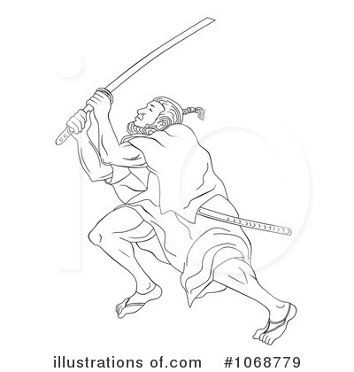 Royalty-Free (RF) Samurai Clipart Illustration by patrimonio - Stock Sample #1068779