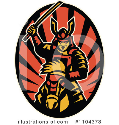 Royalty-Free (RF) Samurai Clipart Illustration by patrimonio - Stock Sample #1104373
