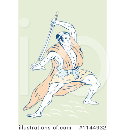 Royalty-Free (RF) Samurai Clipart Illustration by patrimonio - Stock Sample #1144932