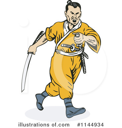 Royalty-Free (RF) Samurai Clipart Illustration by patrimonio - Stock Sample #1144934