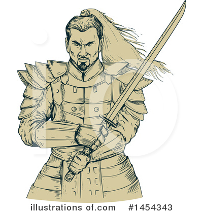 Royalty-Free (RF) Samurai Clipart Illustration by patrimonio - Stock Sample #1454343