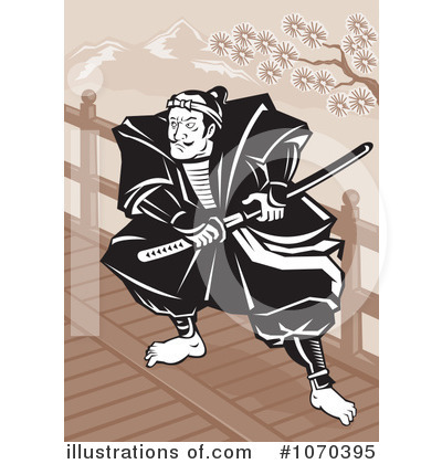 Royalty-Free (RF) Samurai Warrior Clipart Illustration by patrimonio - Stock Sample #1070395