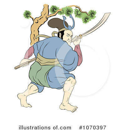 Royalty-Free (RF) Samurai Warrior Clipart Illustration by patrimonio - Stock Sample #1070397