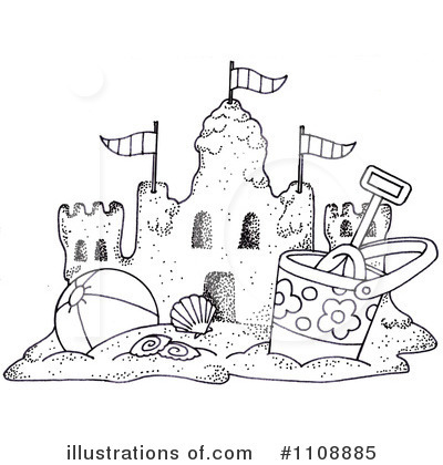 Royalty-Free (RF) Sand Castle Clipart Illustration by LoopyLand - Stock Sample #1108885