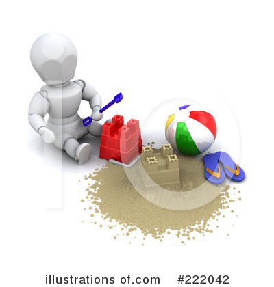 Royalty-Free (RF) Sand Castle Clipart Illustration by KJ Pargeter - Stock Sample #222042