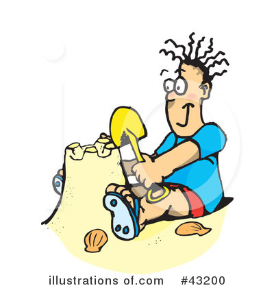 Royalty-Free (RF) Sand Castle Clipart Illustration by Dennis Holmes Designs - Stock Sample #43200