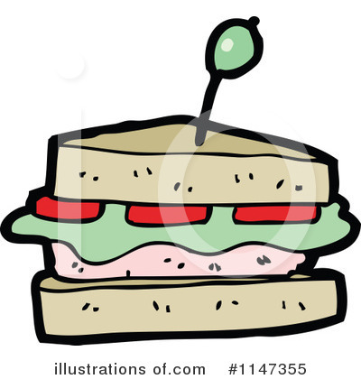 Royalty-Free (RF) Sandwich Clipart Illustration by lineartestpilot - Stock Sample #1147355