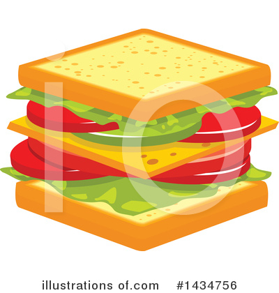 Royalty-Free (RF) Sandwich Clipart Illustration by Vector Tradition SM - Stock Sample #1434756