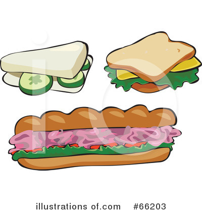 Royalty-Free (RF) Sandwich Clipart Illustration by Prawny - Stock Sample #66203