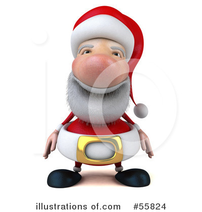 Royalty-Free (RF) Santa Character Clipart Illustration by Julos - Stock Sample #55824