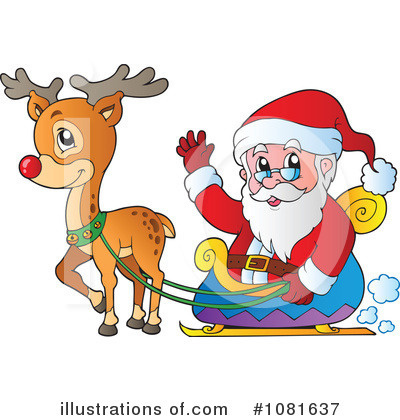 Royalty-Free (RF) Santa Clipart Illustration by visekart - Stock Sample #1081637