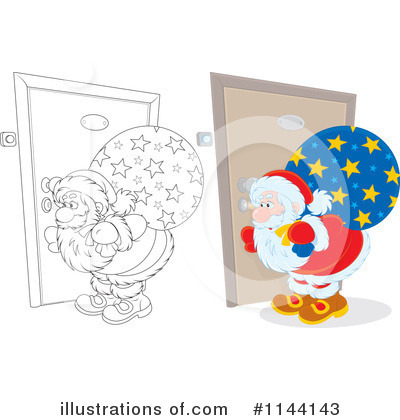 Royalty-Free (RF) Santa Clipart Illustration by Alex Bannykh - Stock Sample #1144143