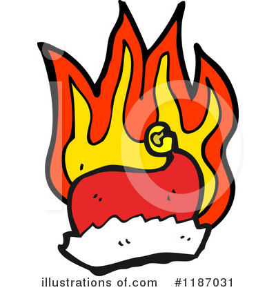 Burning Santa Hat Clipart #1187031 by lineartestpilot