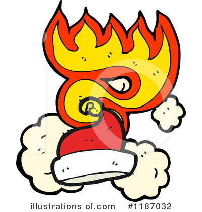 Burning Santa Hat Clipart #1187032 by lineartestpilot