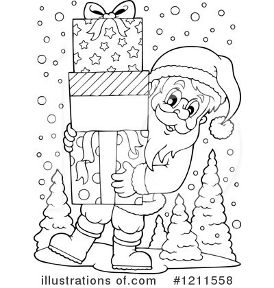 Royalty-Free (RF) Santa Clipart Illustration by visekart - Stock Sample #1211558