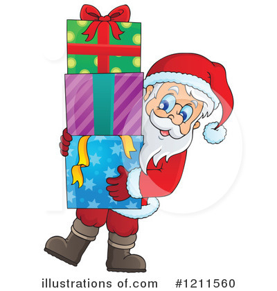 Royalty-Free (RF) Santa Clipart Illustration by visekart - Stock Sample #1211560