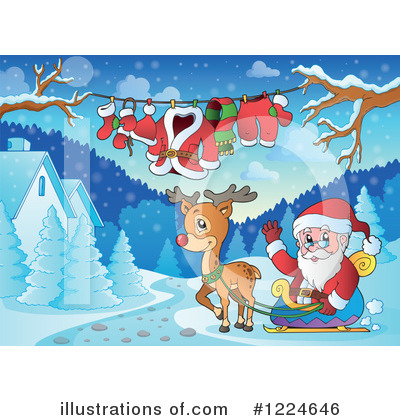 Royalty-Free (RF) Santa Clipart Illustration by visekart - Stock Sample #1224646