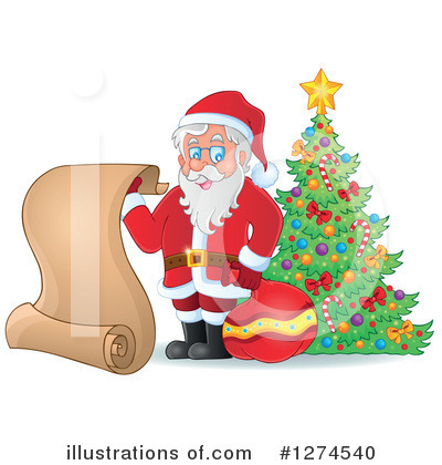 Royalty-Free (RF) Santa Clipart Illustration by visekart - Stock Sample #1274540