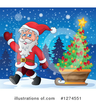 Royalty-Free (RF) Santa Clipart Illustration by visekart - Stock Sample #1274551