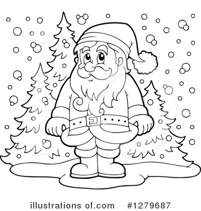 Royalty-Free (RF) Santa Clipart Illustration by visekart - Stock Sample #1279687