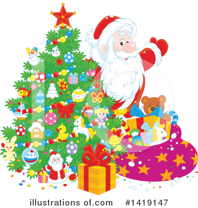 Royalty-Free (RF) Santa Clipart Illustration by Alex Bannykh - Stock Sample #1419147