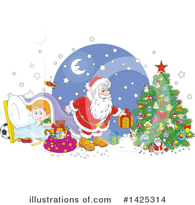 Royalty-Free (RF) Santa Clipart Illustration by Alex Bannykh - Stock Sample #1425314