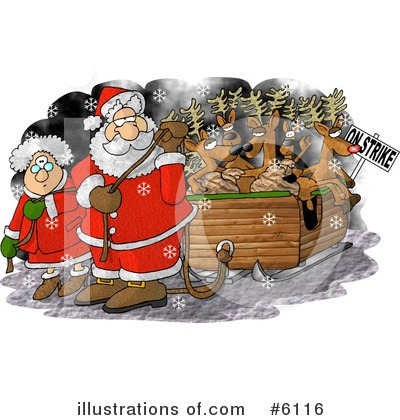 Royalty-Free (RF) Santa Clipart Illustration by djart - Stock Sample #6116
