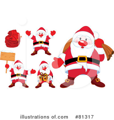 Royalty-Free (RF) Santa Clipart Illustration by Pushkin - Stock Sample #81317