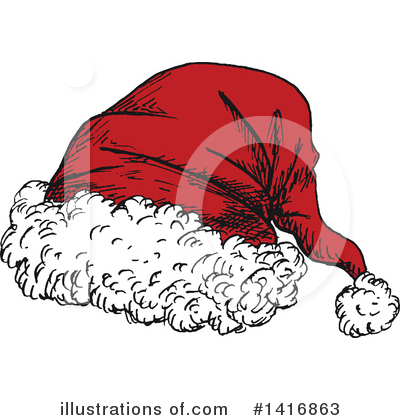 Royalty-Free (RF) Santa Hat Clipart Illustration by Vector Tradition SM - Stock Sample #1416863