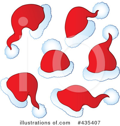 Royalty-Free (RF) Santa Hats Clipart Illustration by visekart - Stock Sample #435407