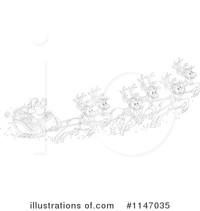 Royalty-Free (RF) Santas Sleigh Clipart Illustration by Alex Bannykh - Stock Sample #1147035